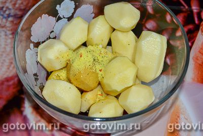 Шашлык из картофеля с беконом в духовке