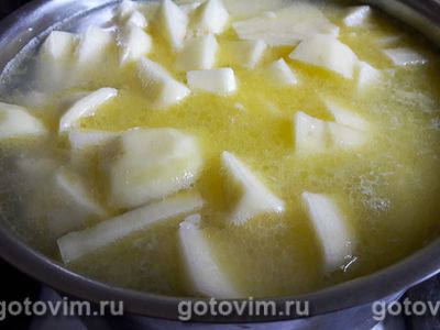 Суп-пюре из лука порея с картофелем и сыром