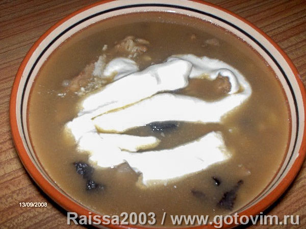Грибной суп с перловкой (2-й рецепт)