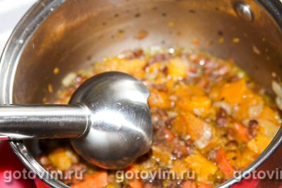 Постный тыквенно-чечевичный суп