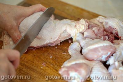 Тушеная курица с картошкой и баклажанами