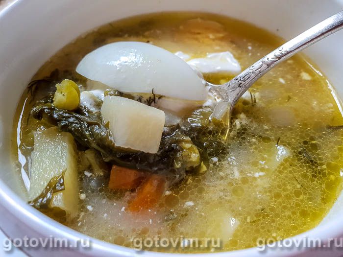Гороховый суп со щавелем