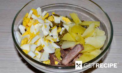 Салат из языка с маринованным огурцом (2-й рецепт)