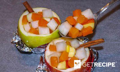 Запеченные яблоки с персиком и дыней (2-й рецепт)