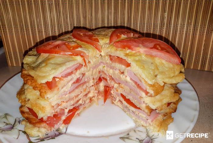 Photo of Торт из кабачков с помидорами и колбасой (2-й рецепт)