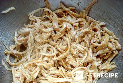 Мужской салат с курицей, грибами и дайконом (2-й рецепт)