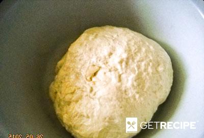 Капустный пирог (из дрожжевого теста, замешанного со слоеным) (2-й рецепт)