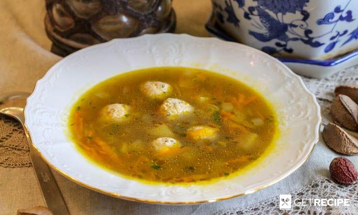 Суп с фрикадельками на грибном бульоне