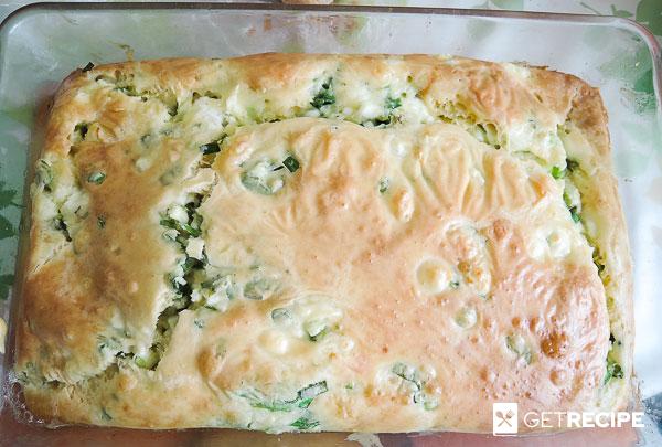 Photo of Заливной пирог с творогом и зеленым луком (2-й рецепт)