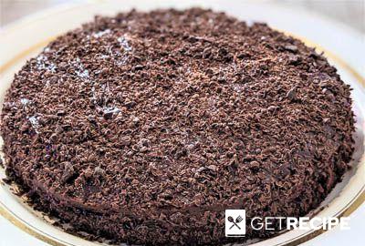 Шоколадный торт с шоколадно-кофейным кремом и ягодной прослойкой