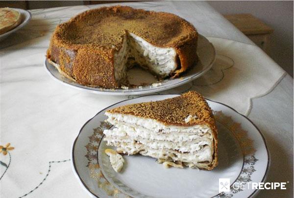 Photo of Блинчатый пирог с сыром.