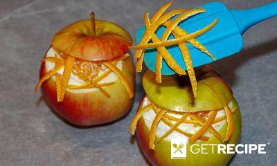 Запеченные яблоки с творогом и мандарином (2-й рецепт)