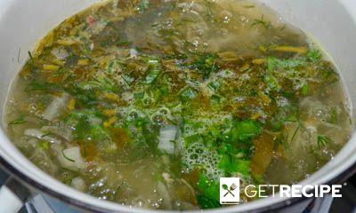 Зеленый суп из щавеля на курином бульоне (2-й рецепт)
