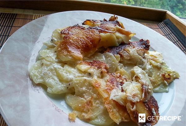 Тушёно-томлёный картофель с луком и сметаной (2-й рецепт)