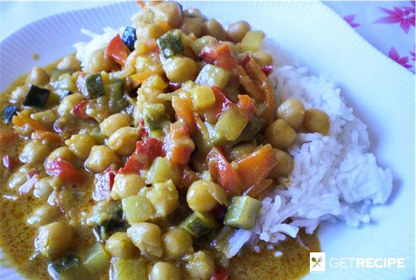 Нут с овощами в соусе карри по индийским мотивам (2-й рецепт)