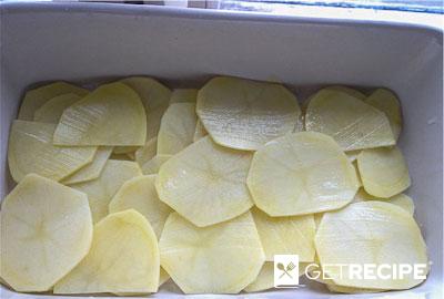 Картофель-гратен с луком и копченостями (2-й рецепт)