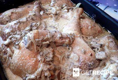 Куриные окорочка в духовке с грибным соусом (2-й рецепт)