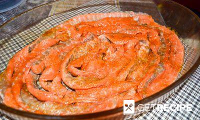 Картофель с красной рыбой в духовке (2-й рецепт)