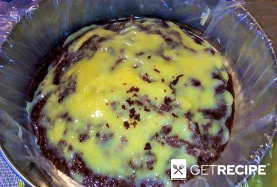 Шоколадный торт на кефире с лимонным курдом и сливочным желе.