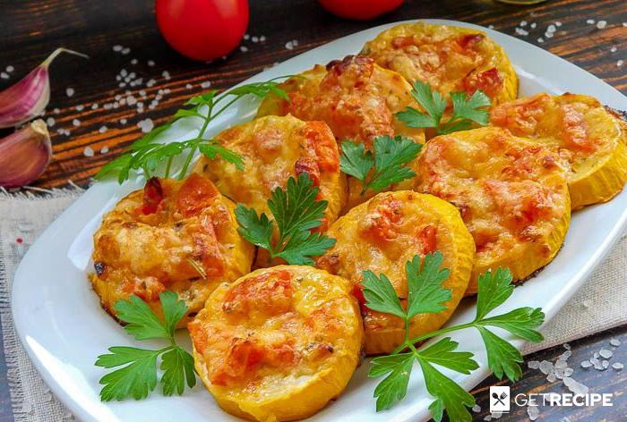 Вкусные кабачки с помидорами и сыром в духовке