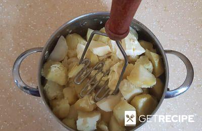 Картофельные гнезда с куриным фаршем и сыром (2-й рецепт)