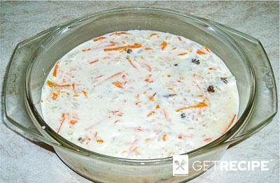 Рисовая десертная запеканка с изюмом, тыквой и медово-сметанной подливой (2-й рецепт)