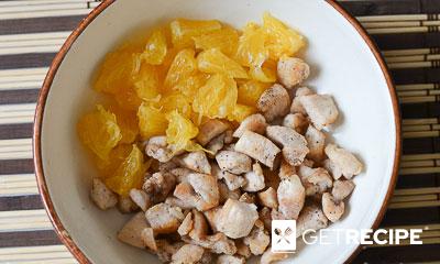 Салат из курицы с апельсинами в апельсиновых корзиночках (2-й рецепт)