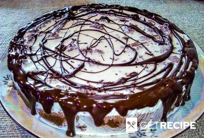 Шоколадный торт на кефире с лимонным курдом и сливочным желе (2-й рецепт)