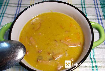 Гороховый суп-пюре с копченостями (2-й рецепт)