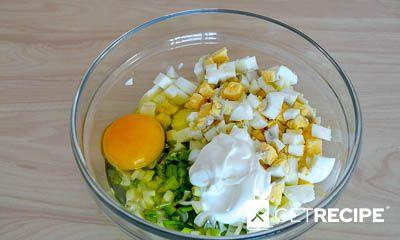 Открытый пирог с яйцом и зеленым луком (2-й рецепт)