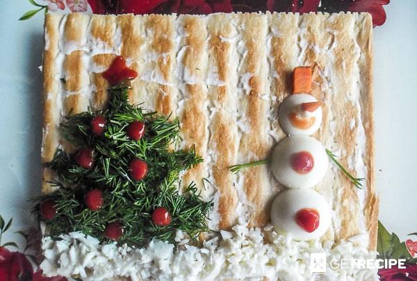 Photo of Закусочный торт рыбный «Наполеон».