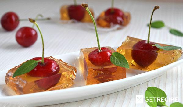 Десерт вишня в винном желе (2-й рецепт)