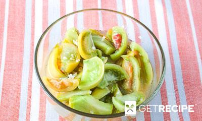 Салат из маринованных зеленых помидоров (2-й рецепт)