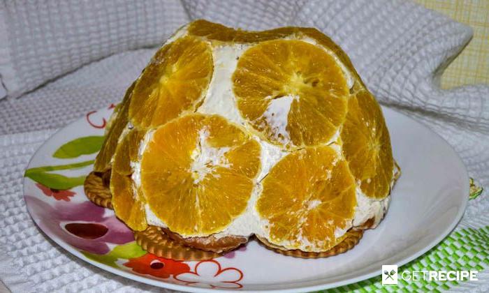 Photo of Торт без выпечки с апельсинами и бананами.