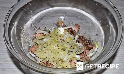 Салат из печени трески с рисом и яблоками (2-й рецепт)