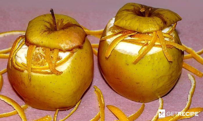 Запеченные яблоки с творогом и мандарином (2-й рецепт)