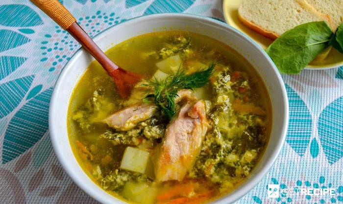 Суп из щавеля с мясом индейки (2-й рецепт)