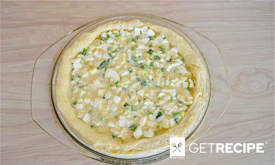 Открытый пирог с яйцом и зеленым луком (2-й рецепт)