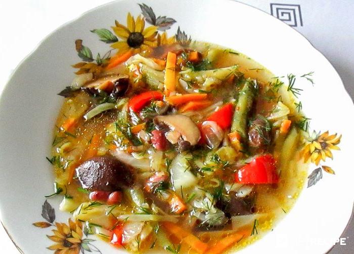 Photo of Вегетарианский суп с грибами шиитаке и двумя видами фасоли в мультиварке (2-й рецепт)