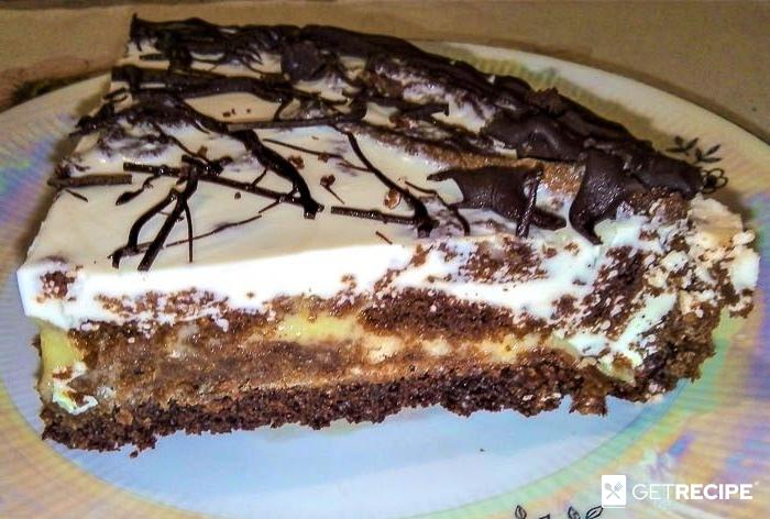 Шоколадный торт на кефире с лимонным курдом и сливочным желе (2-й рецепт)