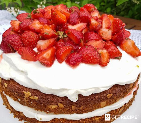 Photo of Бисквитный торт с клубникой, лаймом и мятой (2-й рецепт)