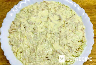 Салат из пекинской капусты с курицей, сухариками и сыром (2-й рецепт)
