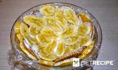 Торт без выпечки с апельсинами и бананами (2-й рецепт)