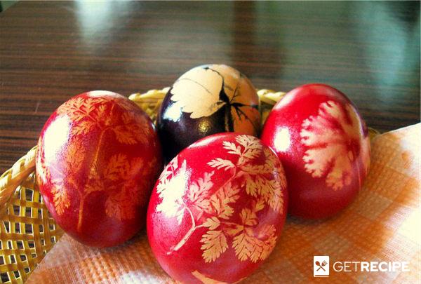 Photo of Крашеные яйца (с листиками петрушки) (2-й рецепт)