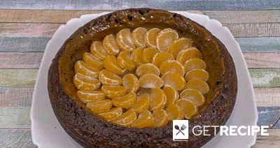 Шоколадный торт в мультиварке с бананами и мандаринами (2-й рецепт)