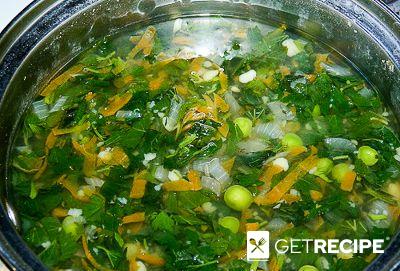Суп с крапивой, снытью и зеленым горошком (2-й рецепт)