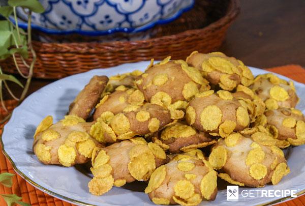 Photo of Печенье с кедровыми орешками и кукурузными хлопьями.