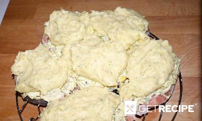 Семга, запеченная с пореем и картофельным пюре (2-й рецепт)