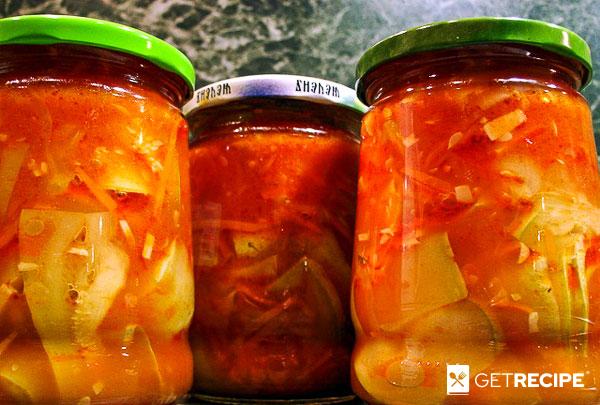Заготовка из кабачков с томатным соком «Тещин язык» (2-й рецепт)