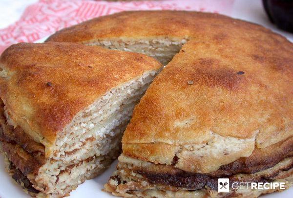 Photo of Блинчатый пирог с творожно-ореховой начинкой